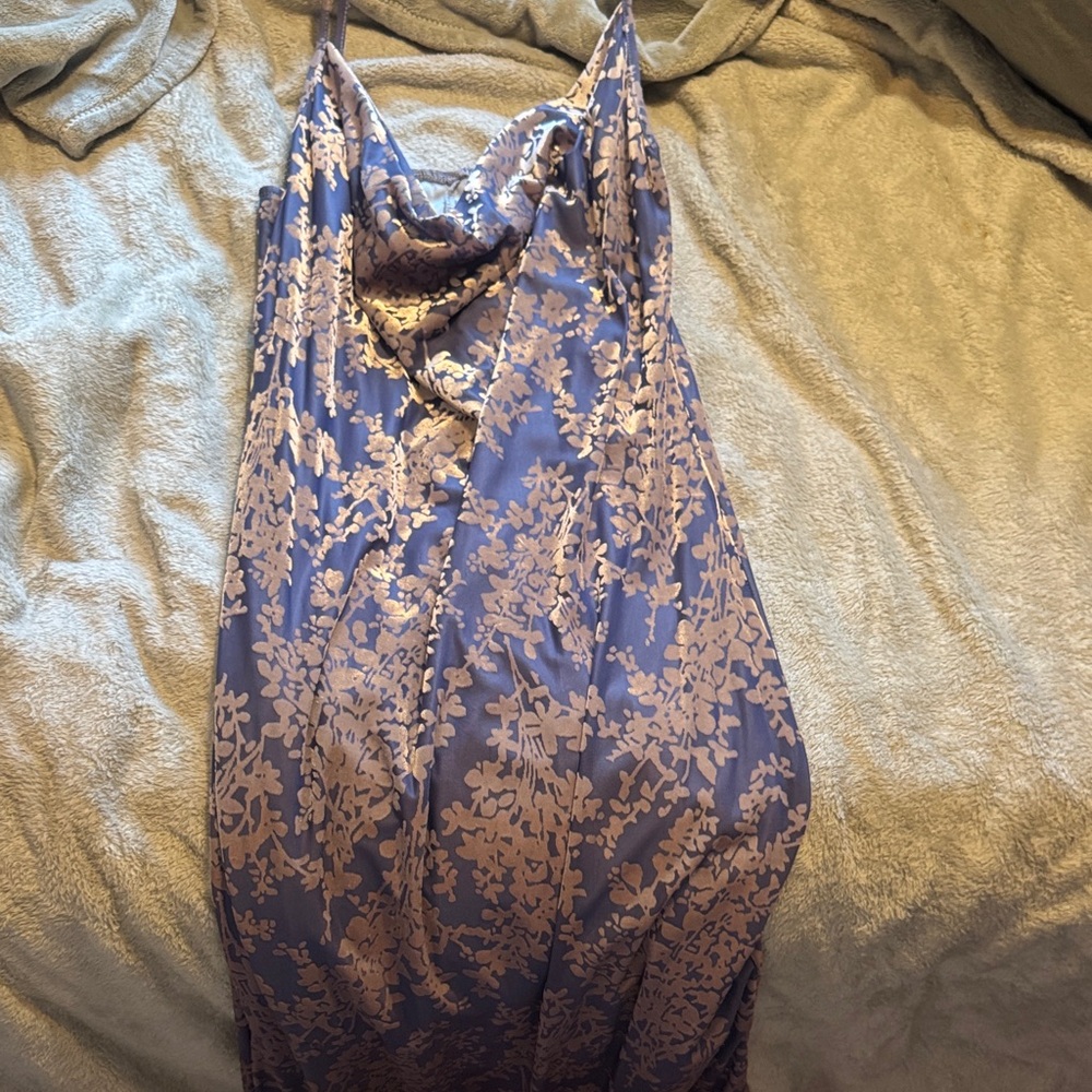 Floral Blue and Cream Dress